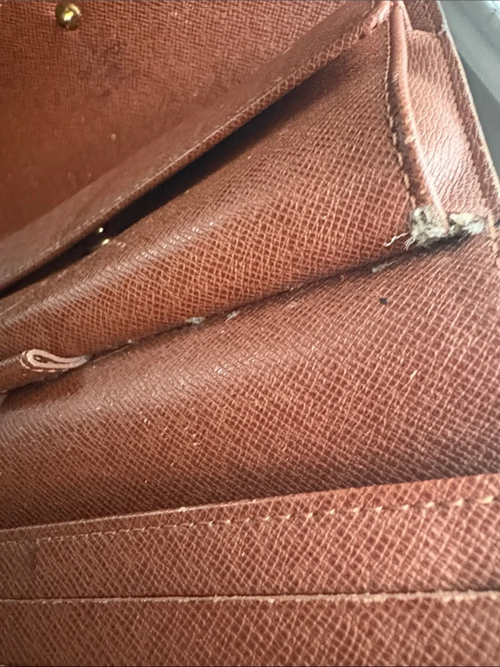 Louis Vuitton Sarah Monogram Canvas Continental Wallet in Brown & Gold